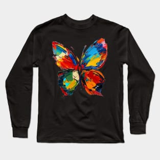 Butterfly Colorful Pop Art Design Animal Lover Gift Idea Long Sleeve T-Shirt